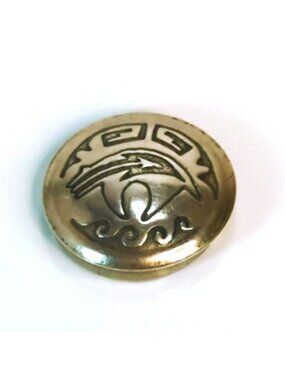 Vintage Sterling Silver Button Cover Round Southwestern Native Design